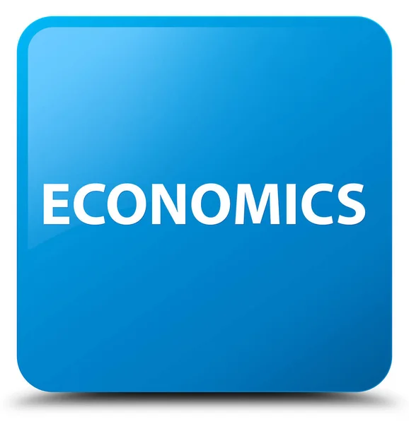 Economía botón cuadrado azul cian — Foto de Stock