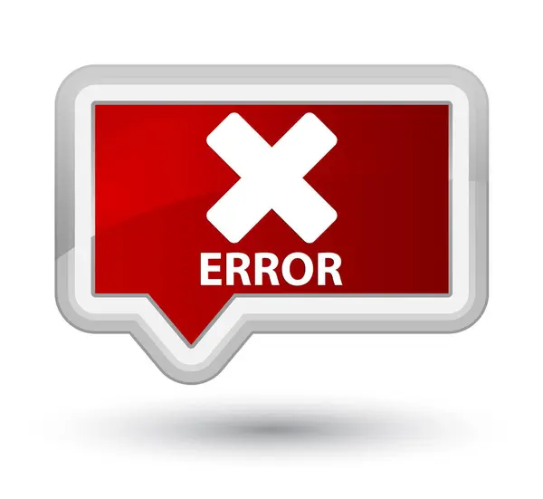 Erro (cancelar ícone) botão de banner vermelho principal — Fotografia de Stock