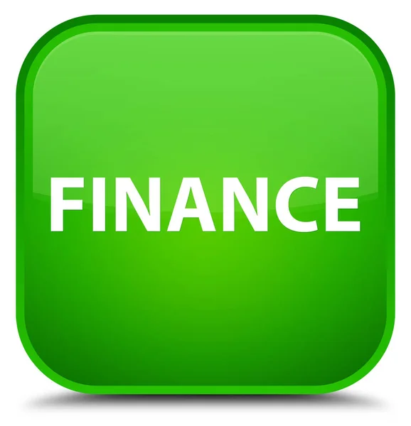 Finance special green square button — Stock Photo, Image