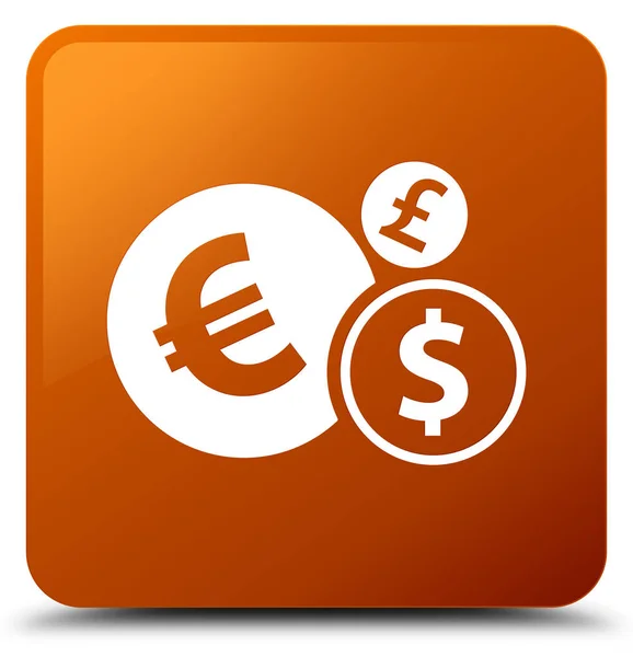 Finances icon brown square button — Stock Photo, Image