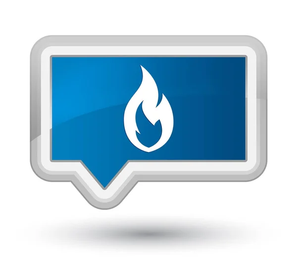 Tűz láng ikon elsődleges kék banner gomb — Stock Fotó