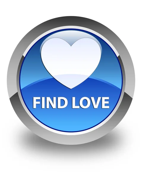 Encontrar amor brilhante botão redondo azul — Fotografia de Stock
