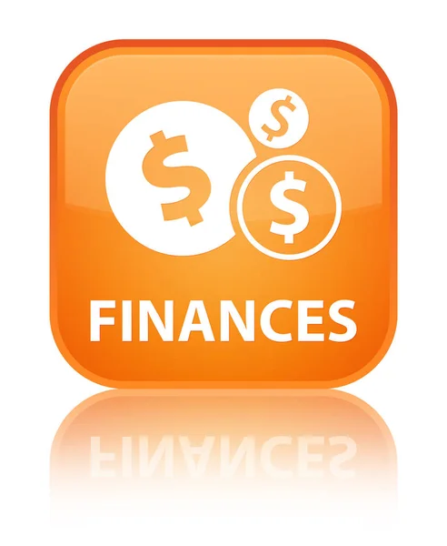 Finance (znak dolaru) speciální oranžové čtvercové tlačítko — Stock fotografie