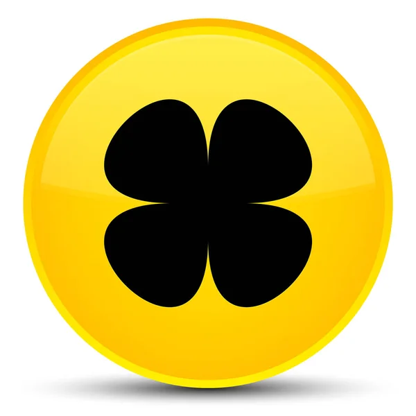 Blomma blad ikonen speciella gula runda knappen — Stockfoto