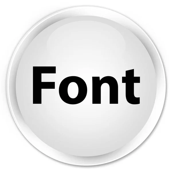 Bílá premium písmo kulaté tlačítko — Stock fotografie