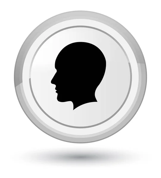 Hoofd mannen gezicht pictogram prime witte ronde knop — Stockfoto