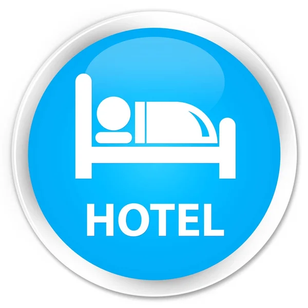 Bouton rond bleu cyan premium Hotel — Photo