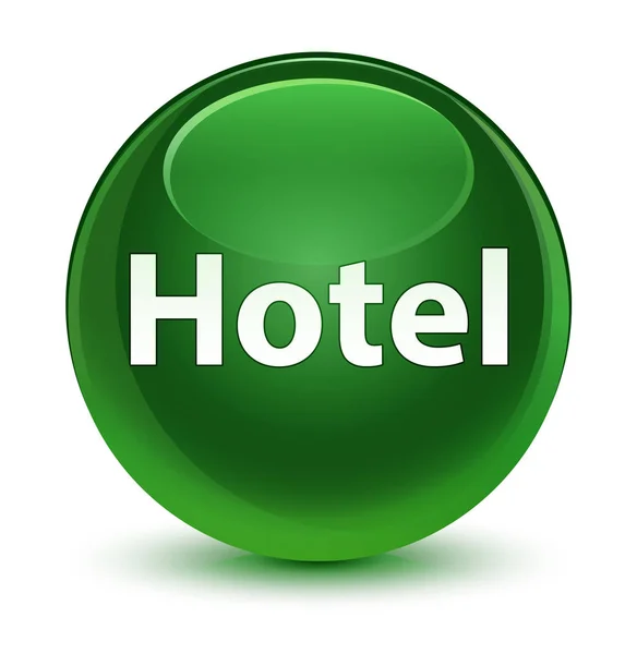 Hotel Glassy soft green round button — стоковое фото