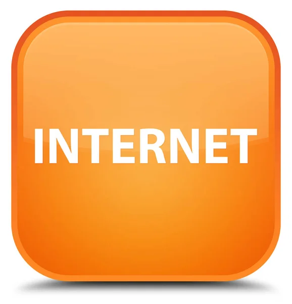 Botón cuadrado naranja especial de Internet — Foto de Stock