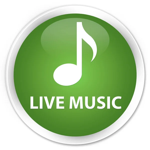 Música en vivo botón redondo verde suave premium — Foto de Stock