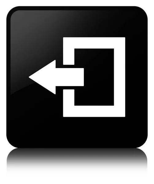 Ícone de logout botão quadrado preto — Fotografia de Stock