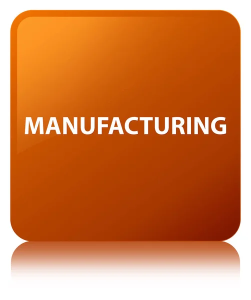Manufacturing brown square button — Stock Photo, Image