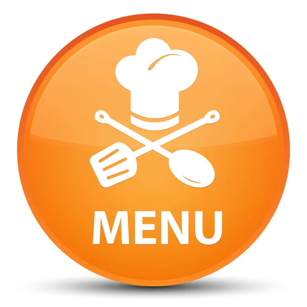 Menu (ícone do restaurante) botão redondo laranja especial — Fotografia de Stock