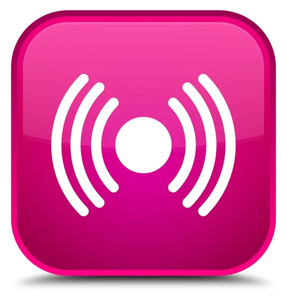 Специальная розовая кнопка сигнала сети — стоковое фото