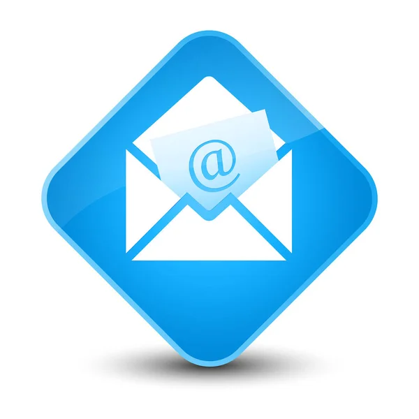 通讯电子邮件图标典雅的青色蓝色钻石按钮 — 图库照片
