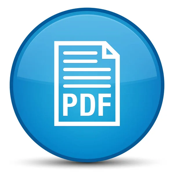 Pulsante rotondo blu ciano speciale icona documento PDF — Foto Stock