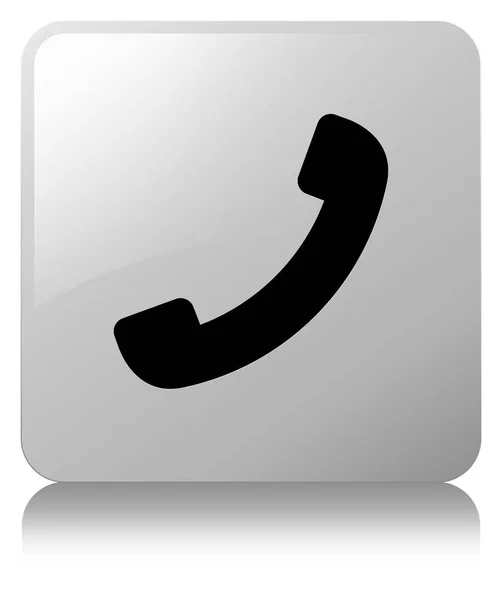 Telefon simgesi Beyaz kare düğme — Stok fotoğraf