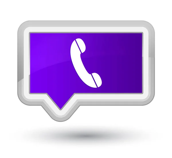 Telefon hlavní fialový nápis tlačítko — Stock fotografie