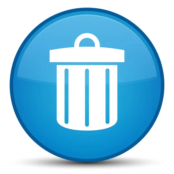 Recycleren bin pictogram speciale cyaan blauw ronde knop — Stockfoto