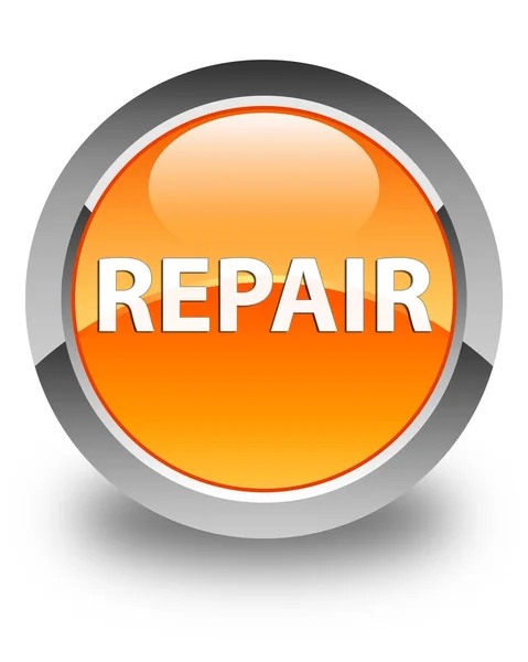 Reparation glansigt orange runda knappen — Stockfoto