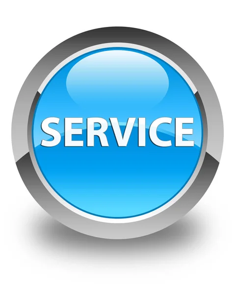 サービスの光沢のある青緑色の青丸ボタン — ストック写真