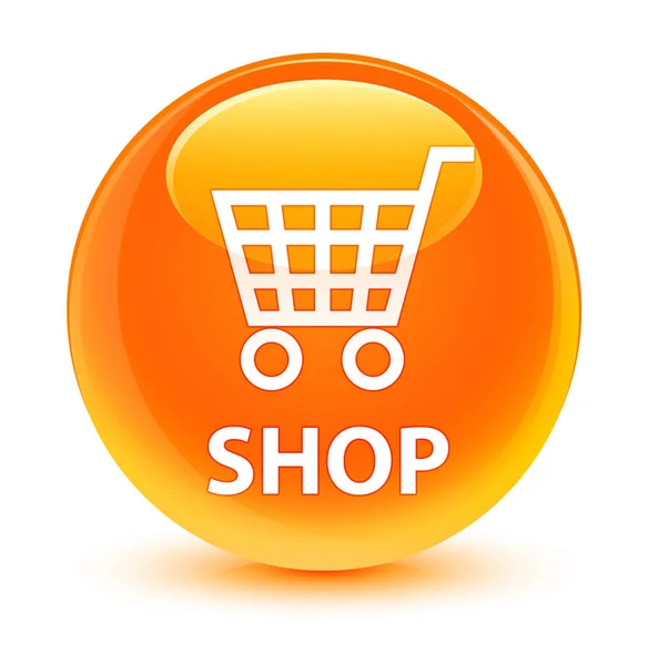 Shop glassy orange round button — Stock Photo, Image
