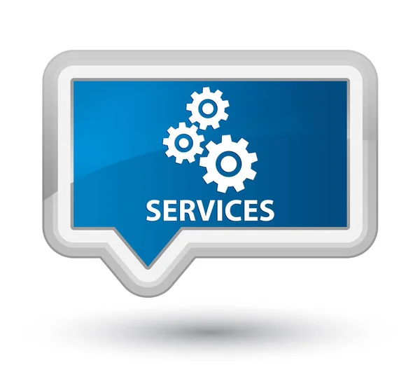 Services (gears icon) prime blue banner button — Stock Photo, Image