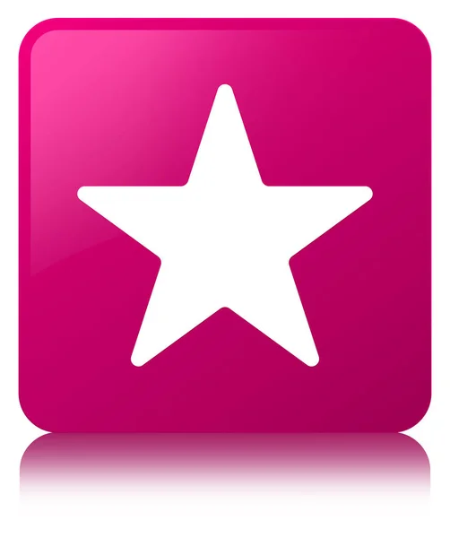 Ícone estrela rosa botão quadrado — Fotografia de Stock