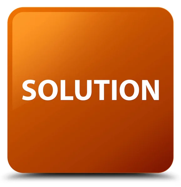 Solution brown square button — Stock Photo, Image