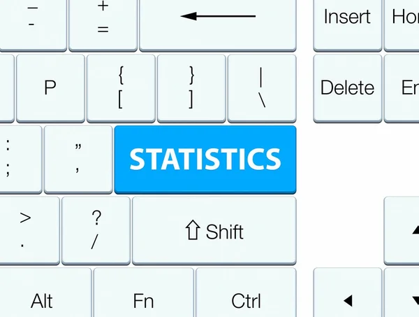 Przycisk klawiatury niebieski błękitny statystyki — Zdjęcie stockowe