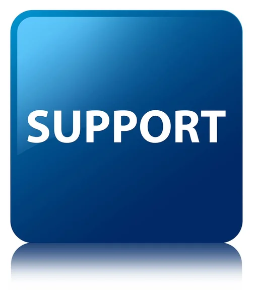 Support blue square button — Stock Photo, Image