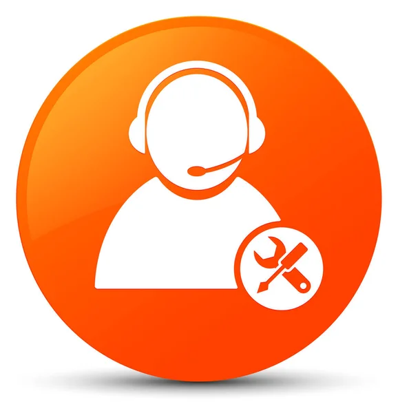 Tech support icon orange round button — Stock Photo, Image