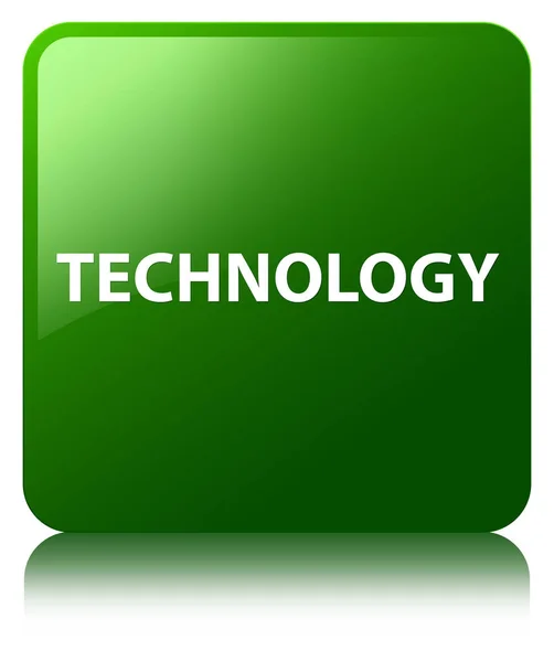 Technologia zielony przycisk kwadratowy — Zdjęcie stockowe