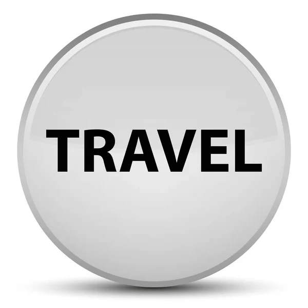 여행 특별 한 흰색 라운드 버튼 — 스톡 사진