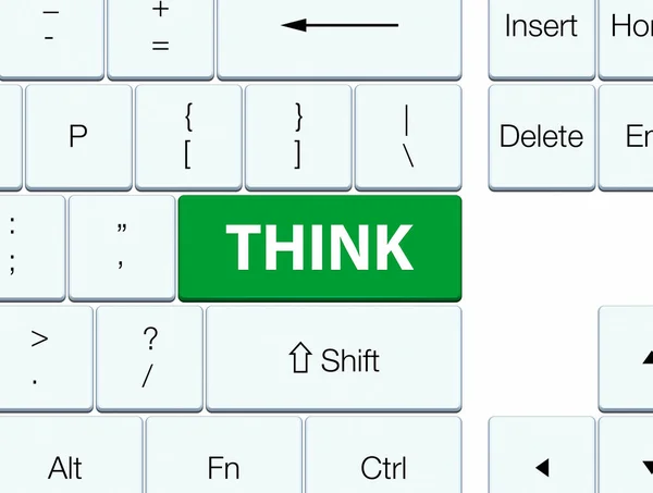 Pensare tasto tastiera verde — Foto Stock