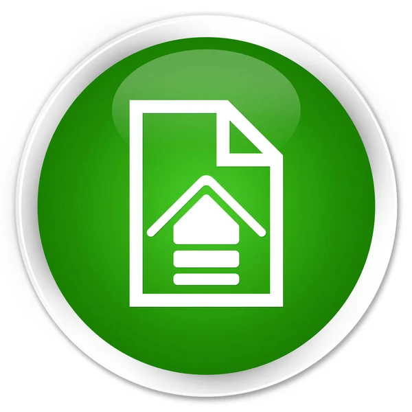 Carregar documento ícone prémio botão redondo verde — Fotografia de Stock