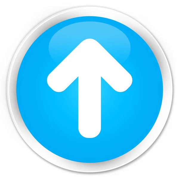 Töltsd fel nyíl ikon prémium cián kék kerek gomb — Stock Fotó