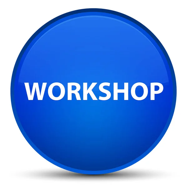 Workshop speciale pulsante rotondo blu — Foto Stock