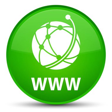 Www (küresel ağ simgesini) özel yeşil yuvarlak düğmesi