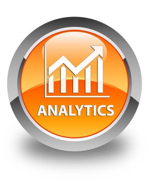 Analytics (istatistik simgesi) parlak turuncu yuvarlak düğme