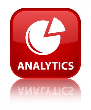 Analytics (grafik simgesi) özel kırmızı kare düğme