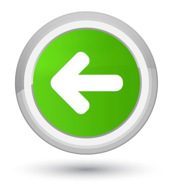 Ok simgesi asal yumuşak yeşil yuvarlak geri düğmesi