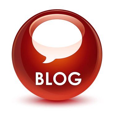 Blog (görüşme simgesi) cam gibi kahverengi yuvarlak düğmesi