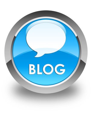 Blog (görüşme simgesi) parlak mavi mavi yuvarlak düğmesi
