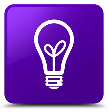 Ampul simgesi mor kare düğme