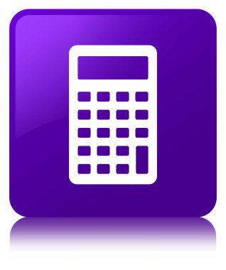 Hesap makinesi simge mor kare düğme