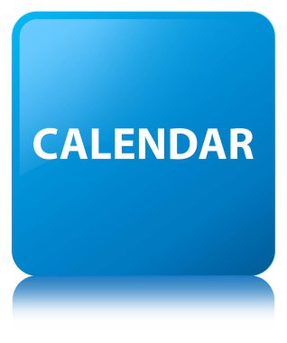 Takvim camgöbeği mavi kare düğme