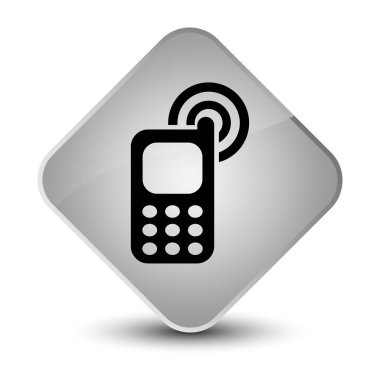 Cep telefonu zil simgesini zarif beyaz elmas düğmesi