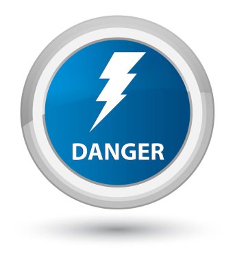 Tehlike (elektrik simgesi) baş mavi yuvarlak düğmesi