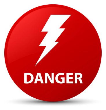 Tehlike (elektrik simgesi) kırmızı yuvarlak düğmesi